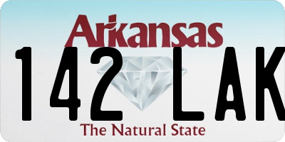 AR license plate 142LAK