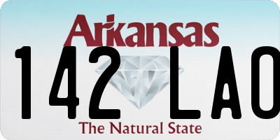 AR license plate 142LAO