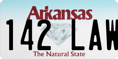 AR license plate 142LAW
