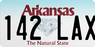 AR license plate 142LAX