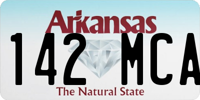 AR license plate 142MCA