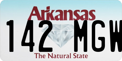 AR license plate 142MGW