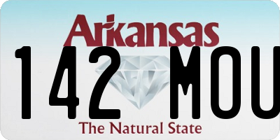 AR license plate 142MOU