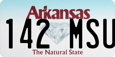 AR license plate 142MSU