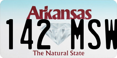 AR license plate 142MSW