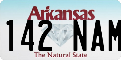AR license plate 142NAM
