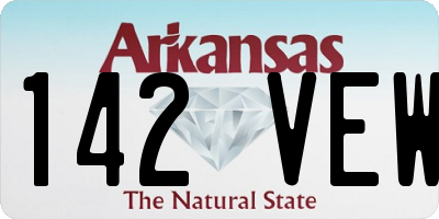 AR license plate 142VEW