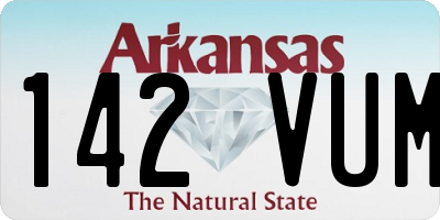 AR license plate 142VUM