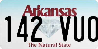 AR license plate 142VUO