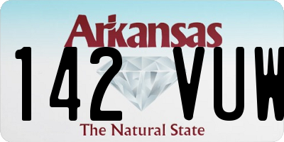 AR license plate 142VUW