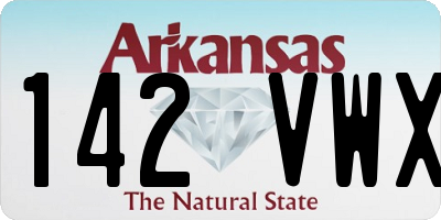 AR license plate 142VWX