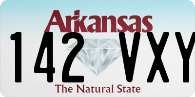 AR license plate 142VXY