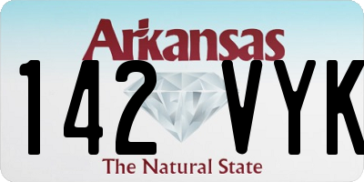AR license plate 142VYK