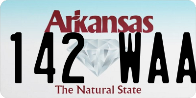 AR license plate 142WAA