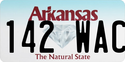 AR license plate 142WAC