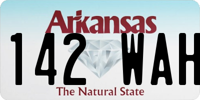 AR license plate 142WAH