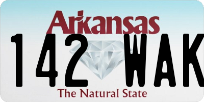 AR license plate 142WAK