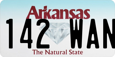 AR license plate 142WAN