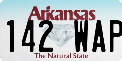 AR license plate 142WAP