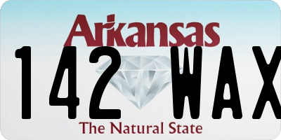AR license plate 142WAX