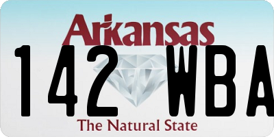 AR license plate 142WBA