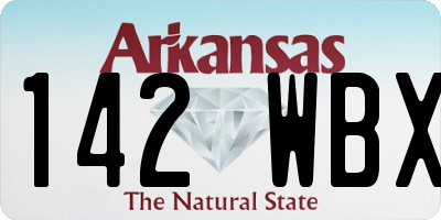 AR license plate 142WBX