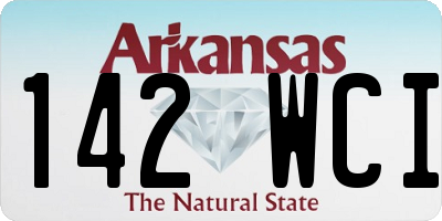AR license plate 142WCI