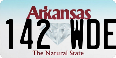 AR license plate 142WDE
