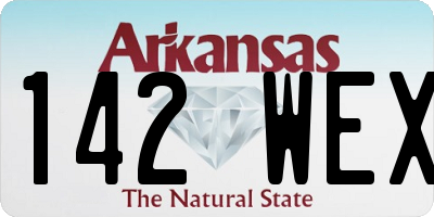 AR license plate 142WEX