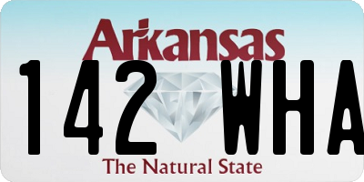 AR license plate 142WHA
