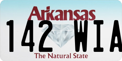 AR license plate 142WIA