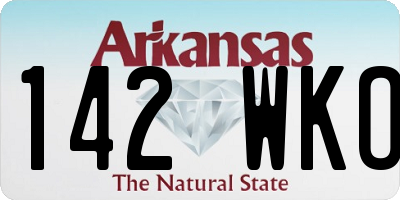 AR license plate 142WKO
