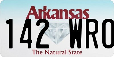 AR license plate 142WRO