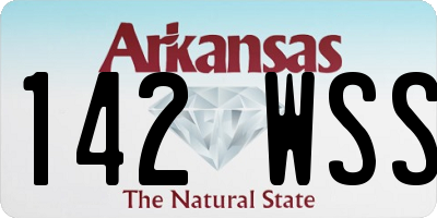 AR license plate 142WSS