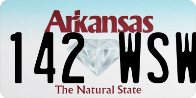 AR license plate 142WSW