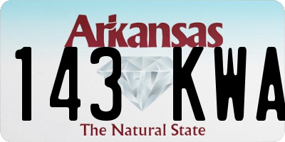 AR license plate 143KWA
