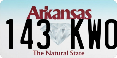 AR license plate 143KWO