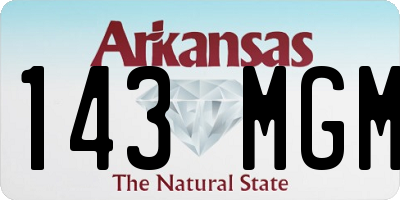 AR license plate 143MGM