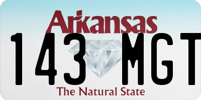 AR license plate 143MGT