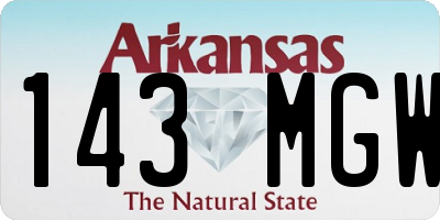 AR license plate 143MGW