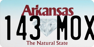 AR license plate 143MOX