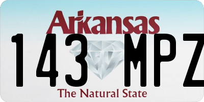 AR license plate 143MPZ