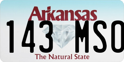 AR license plate 143MSO