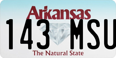 AR license plate 143MSU