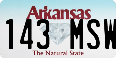 AR license plate 143MSW