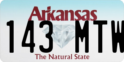 AR license plate 143MTW
