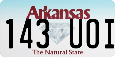 AR license plate 143UOI