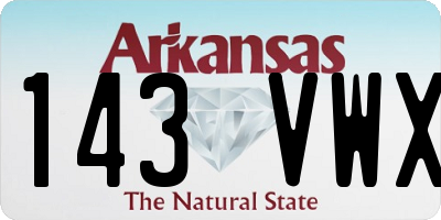 AR license plate 143VWX