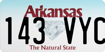 AR license plate 143VYC
