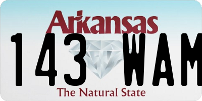 AR license plate 143WAM